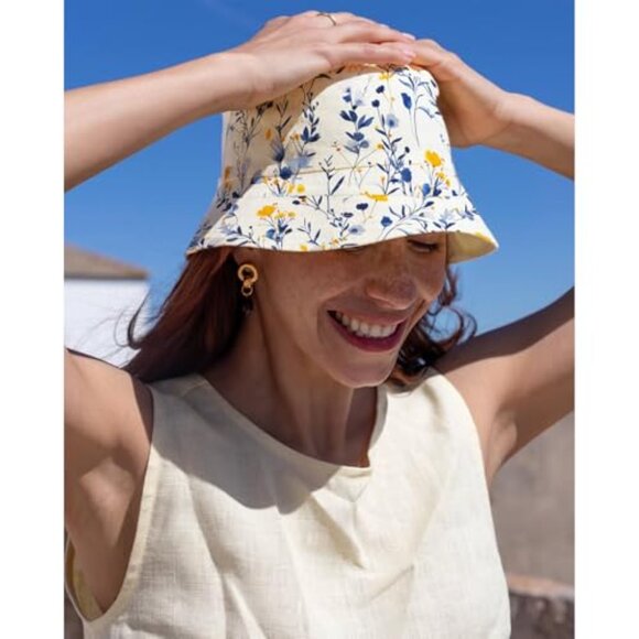 Floral Print Bucket Hat Unisex Retro Fashion Foldable Sun Protection main image 5